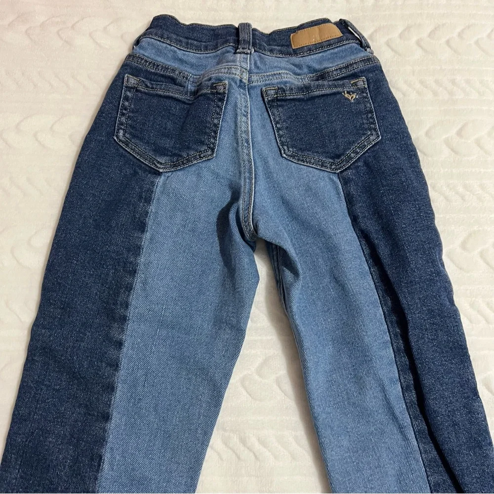 💗‎ Justice - Girls Two Tone Cropped Straight Jeans